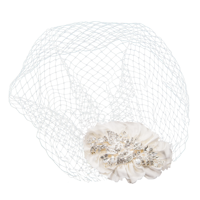 SASSB COLLECTION - VINTAGE LUXE BIRDCAGE VEIL - HP34 - SILVER