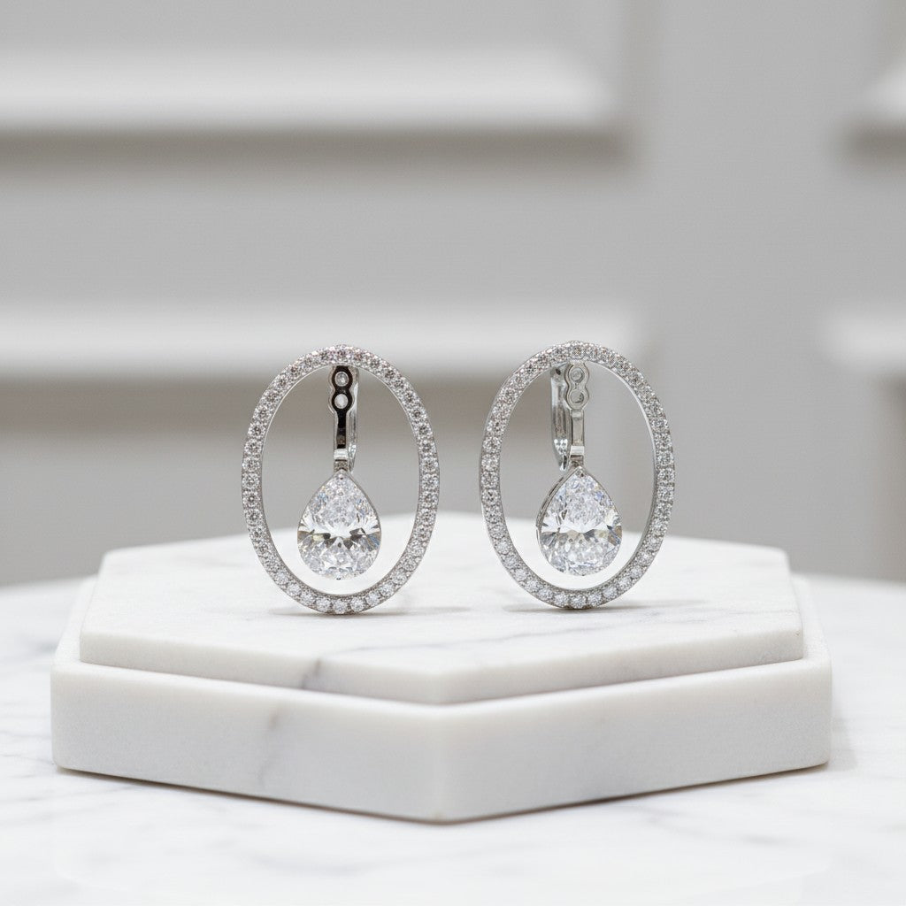 CUBIC ZIRCONIA COLLECTION - CRYSTALLURE EARRINGS - CZER505 - SILVER
