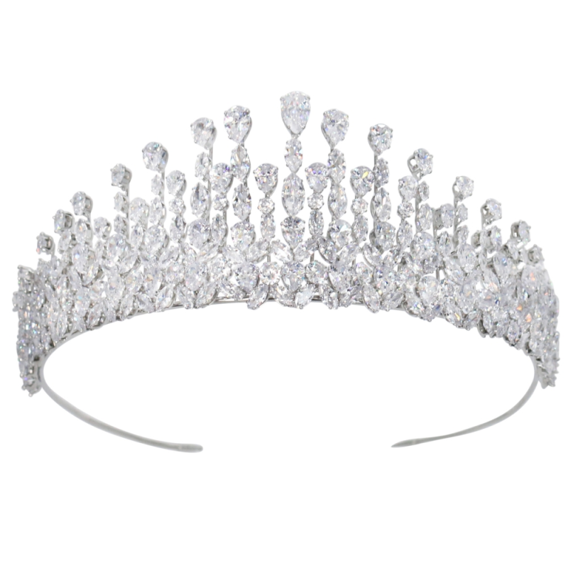 CUBIC ZIRCONIA COLLECTION - GRACEFUL STARLET TIARA - AHB26