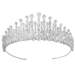 CUBIC ZIRCONIA COLLECTION - GRACEFUL STARLET TIARA - AHB26