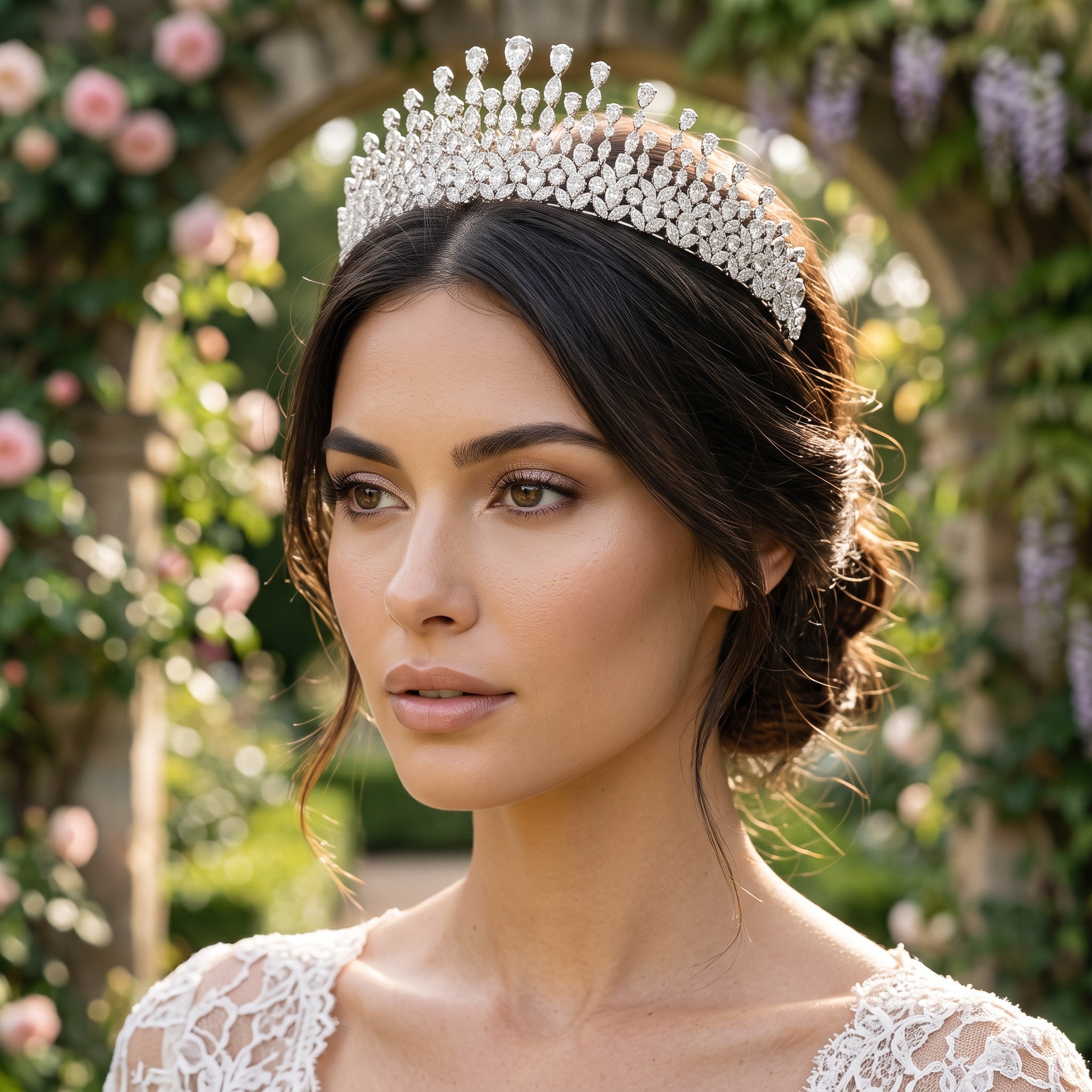 CUBIC ZIRCONIA COLLECTION - GRACEFUL STARLET TIARA - AHB26