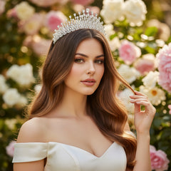 CUBIC ZIRCONIA COLLECTION - GRACEFUL STARLET TIARA - AHB26