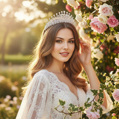 CUBIC ZIRCONIA COLLECTION - GRACEFUL STARLET TIARA - AHB26