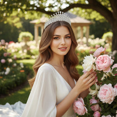 CUBIC ZIRCONIA COLLECTION - GRACEFUL STARLET TIARA - AHB26