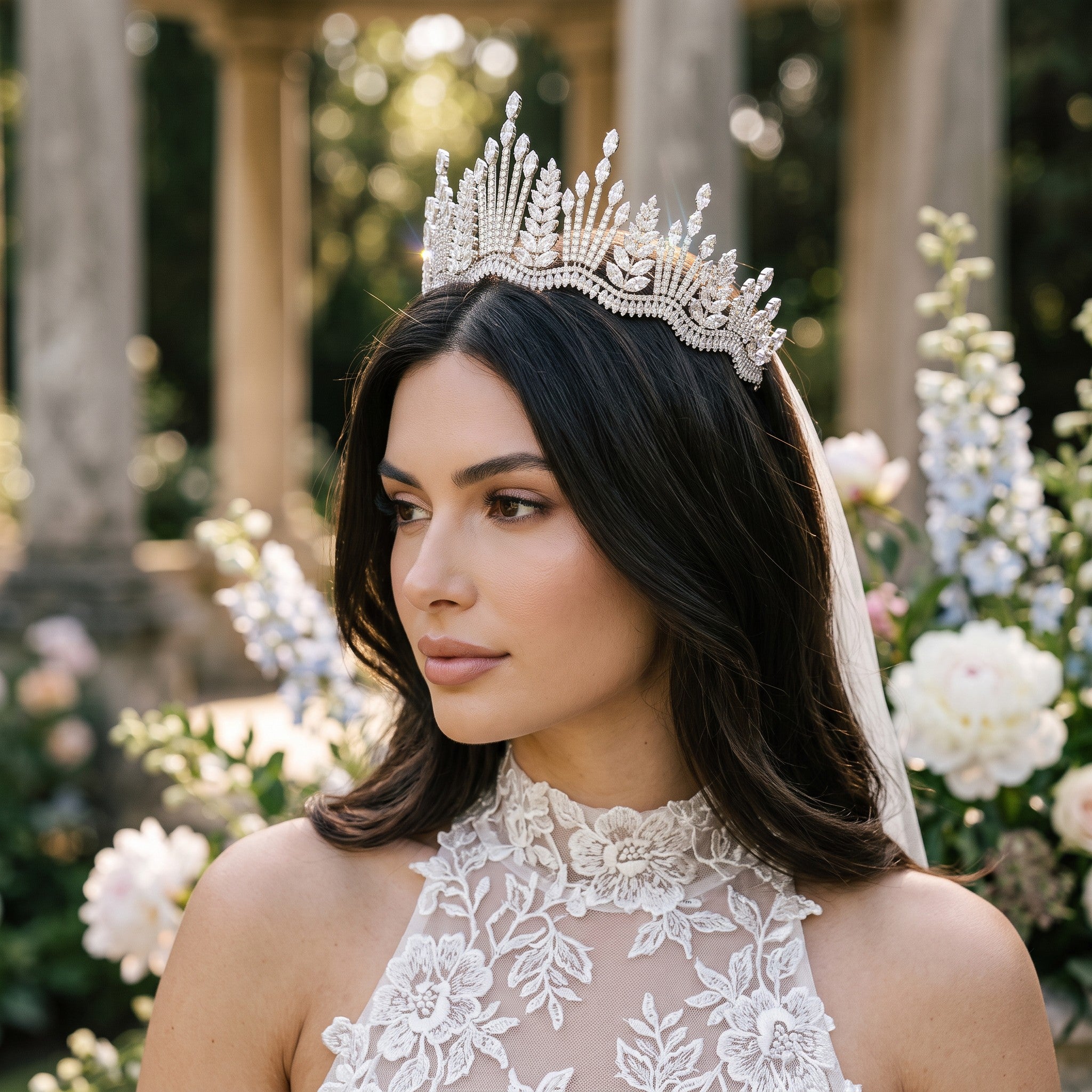 CUBIC ZIRCONIA COLLECTION - CRYSTAL RADIANCE TIARA AHB-32