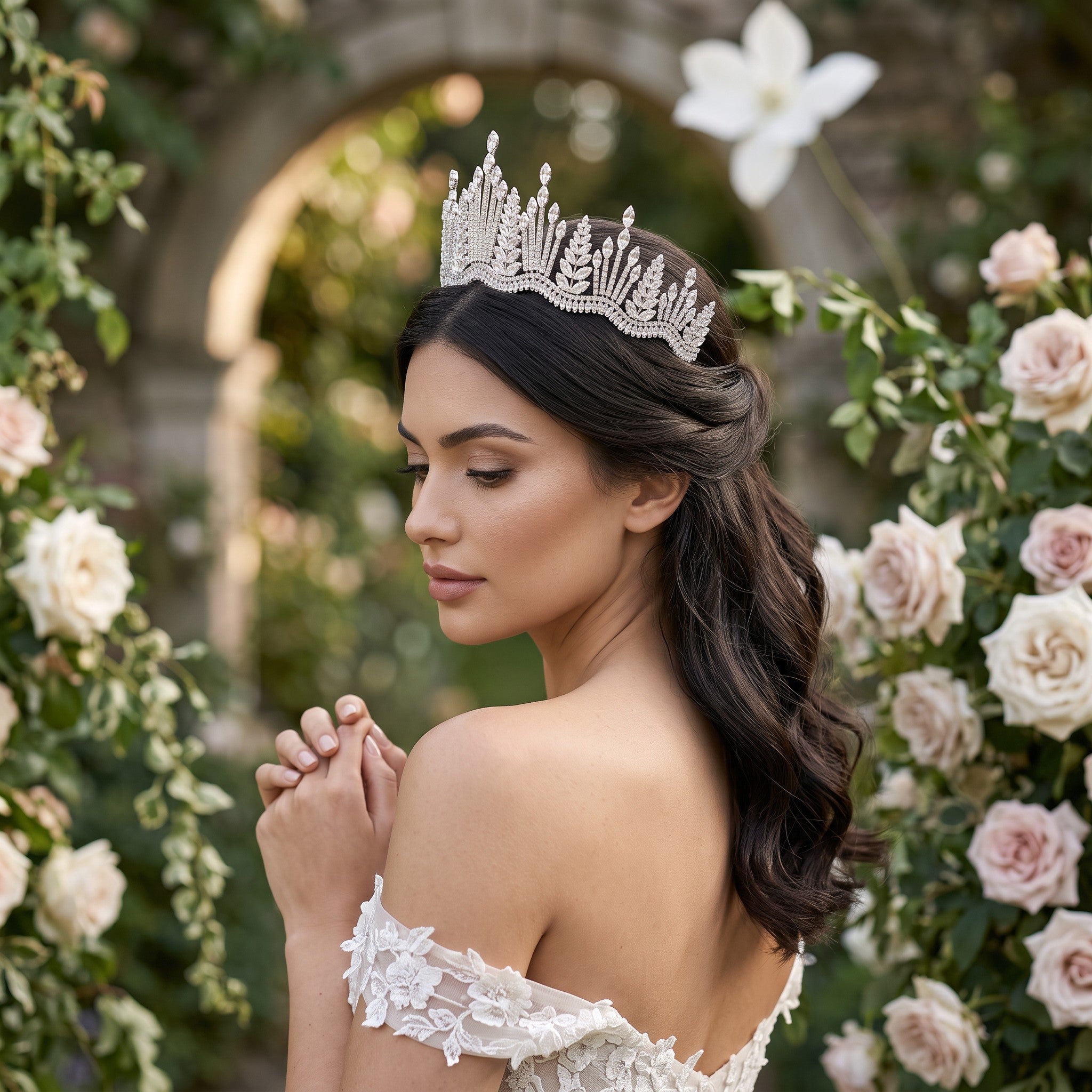 CUBIC ZIRCONIA COLLECTION - CRYSTAL RADIANCE TIARA AHB-32