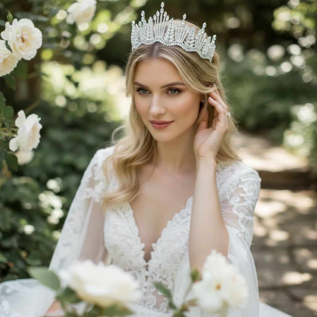 CUBIC ZIRCONIA COLLECTION - CRYSTAL RADIANCE TIARA AHB-32