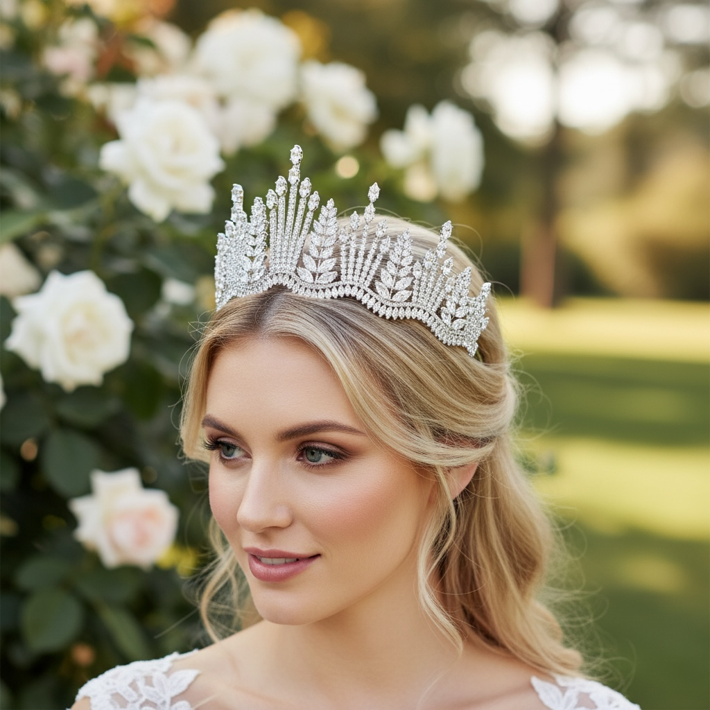 CUBIC ZIRCONIA COLLECTION - CRYSTAL RADIANCE TIARA AHB-32
