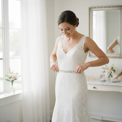 ATHENA COLLECTION - CRYSTAL CLUSTER BELT - IVORY - BELT 31 (LIGHT IVORY)