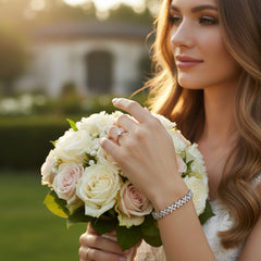CUBIC ZIRCONIA COLLECTION - GLAM SPARKLE BRACELET - BRA50 SILVER