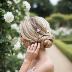 ATHENA COLLECTION - DIVINE PEARL HAIR PINS - (PAIR) PIN 47 SILVER