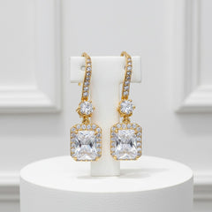 CUBIC ZIRCONIA COLLECTION - CRYSTAL GLAM EARRINGS - CZER513 GOLD