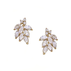 CUBIC ZIRCONIA COLLECTION - DAINTY SHIMMER EARRINGS - CZER486 GOLD