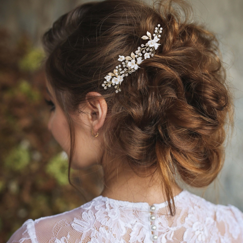 ATHENA COLLECTION - VINTAGE CHARM HAIR PINS - GOLD (PIN48) (Pair)
