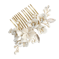 ATHENA COLLECTION - VINTAGE CHARM HAIR COMB - GOLD (HC199)