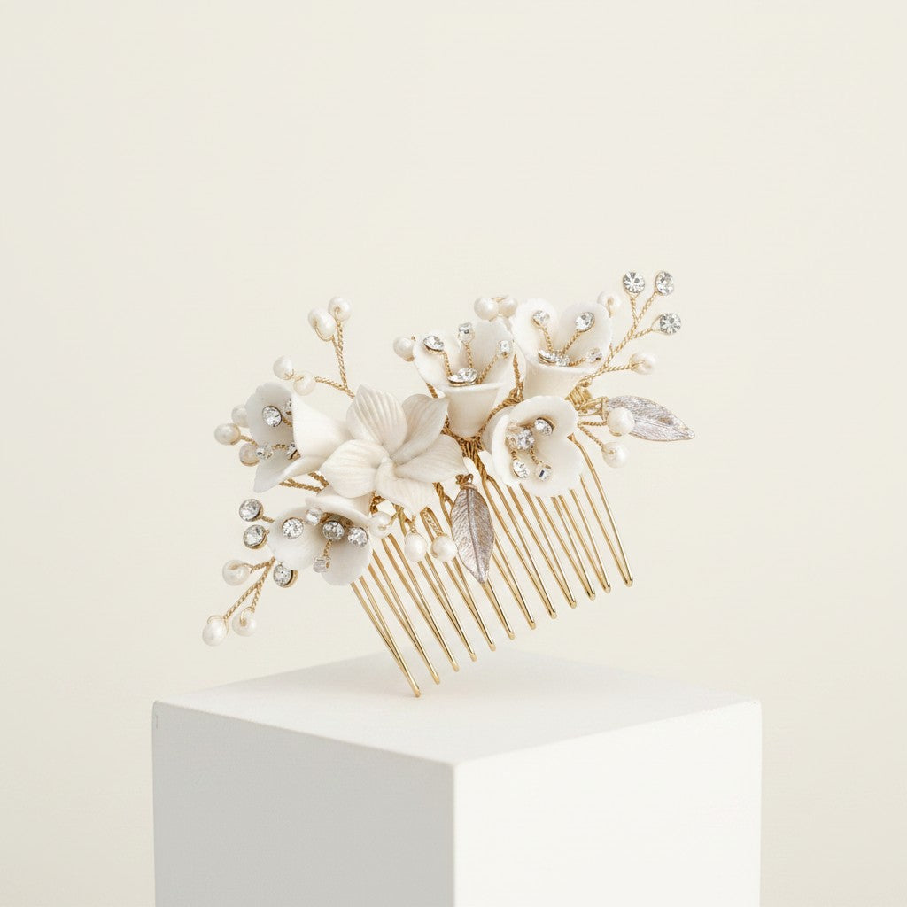 ATHENA COLLECTION - VINTAGE CHARM HAIR COMB - GOLD (HC199)