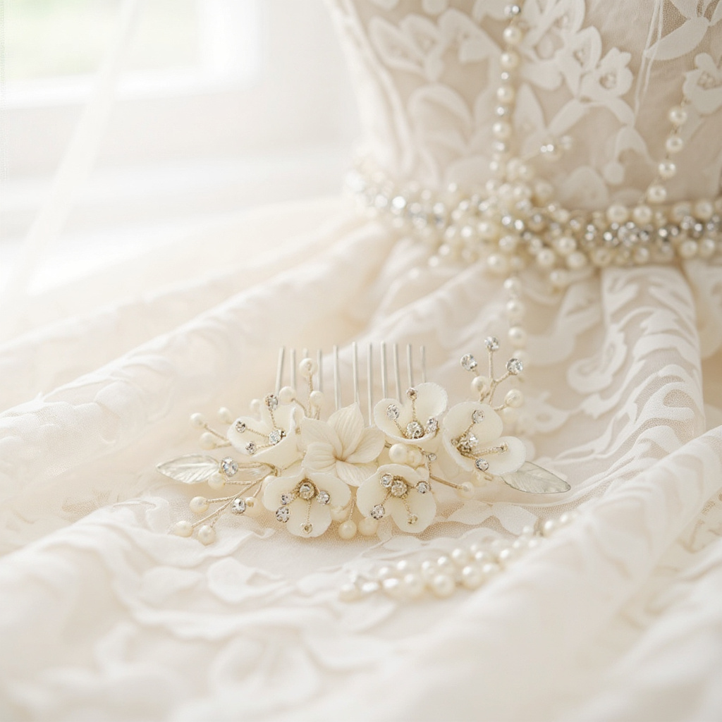 ATHENA COLLECTION - VINTAGE CHARM HAIR COMB - SILVER (HC199)