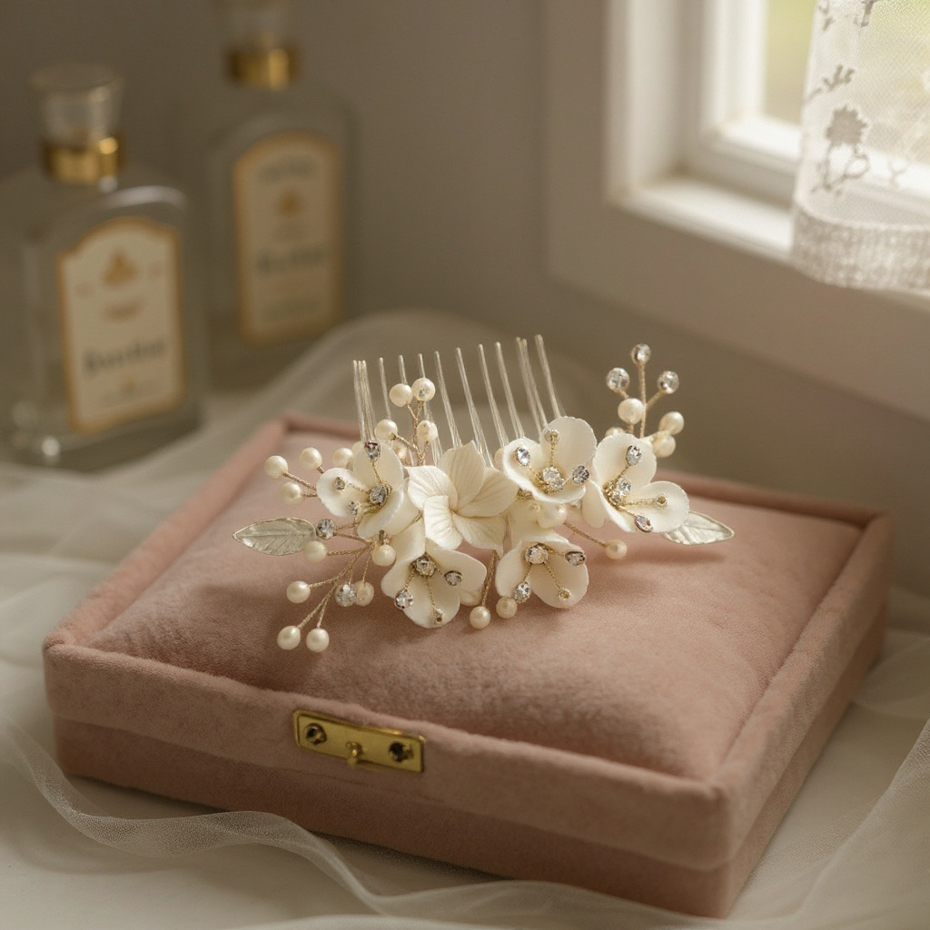 ATHENA COLLECTION - VINTAGE CHARM HAIR COMB - SILVER (HC199)