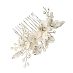 ATHENA COLLECTION - VINTAGE CHARM HAIR COMB - SILVER (HC199)