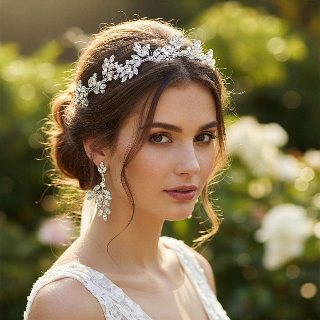 ATHENA COLLECTION - CHIC CRYSTAL VINE SET - HP175 - SILVER SET