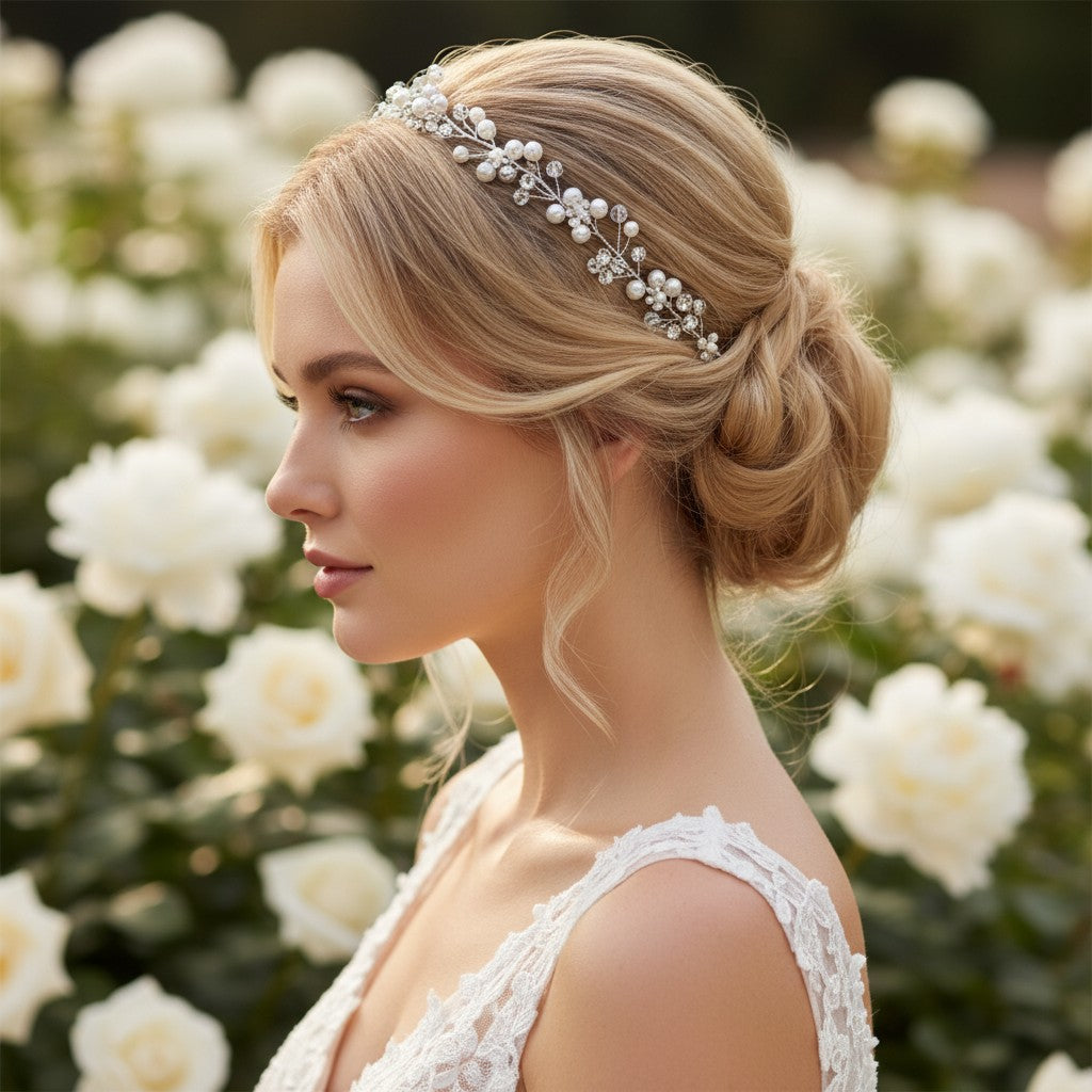 ATHENA COLLECTION - HEAVENLY PEARL VINE - HP177 SILVER
