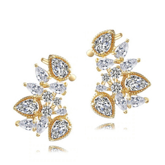 CUBIC ZIRCONIA COLLECTION - STARLET GEM EARRINGS - CZER508 GOLD