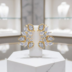 CUBIC ZIRCONIA COLLECTION - STARLET GEM EARRINGS - CZER508 GOLD