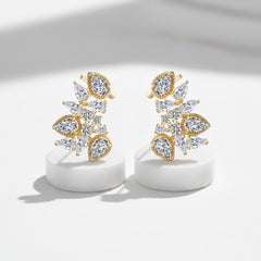 CUBIC ZIRCONIA COLLECTION - STARLET GEM EARRINGS - CZER508 GOLD