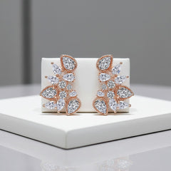 CUBIC ZIRCONIA COLLECTION - STARLET GEM EARRINGS - CZER508 ROSE GOLD