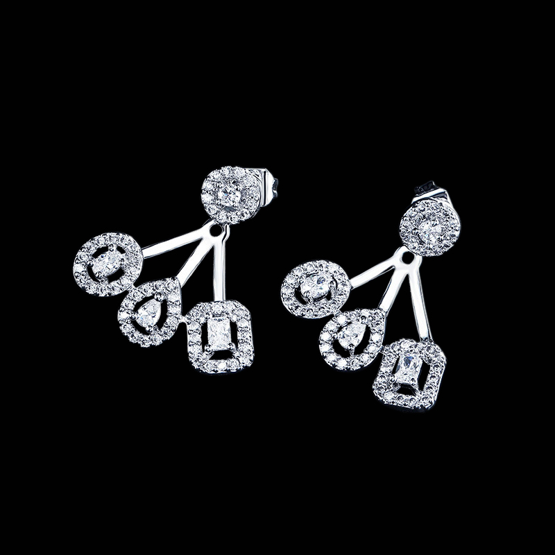 CUBIC ZIRCONIA COLLECTION - HIGH FASHION CRYSTAL EARRINGS - CZER518