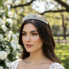 CUBIC ZIRCONIA COLLECTION - CRYSTAL SHIMMER TIARA - AHB35