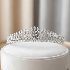 CUBIC ZIRCONIA COLLECTION - CRYSTAL SHIMMER TIARA - AHB35