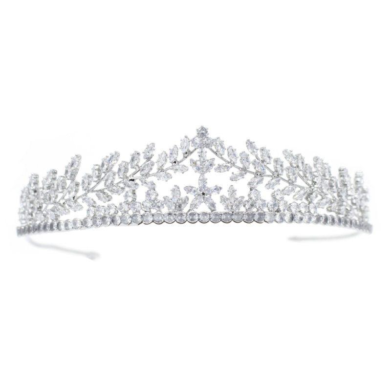 CUBIC ZIRCONIA COLLECTION - CRYSTAL DIVINE TIARA - AHB47