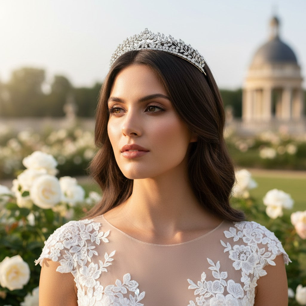 CUBIC ZIRCONIA COLLECTION - CRYSTAL DIVINE TIARA - AHB47