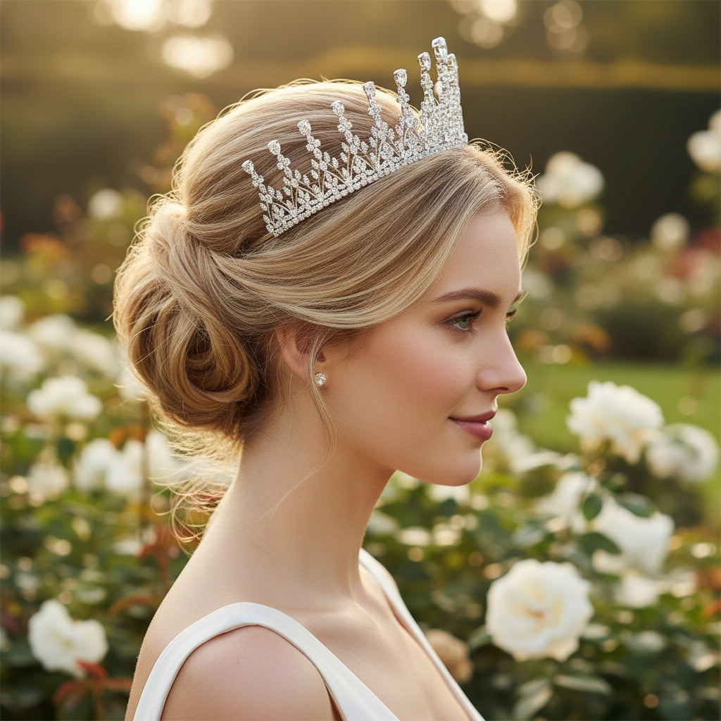 CUBIC ZIRCONIA COLLECTION - CRYSTAL RADIANCE TIARA - AHB40