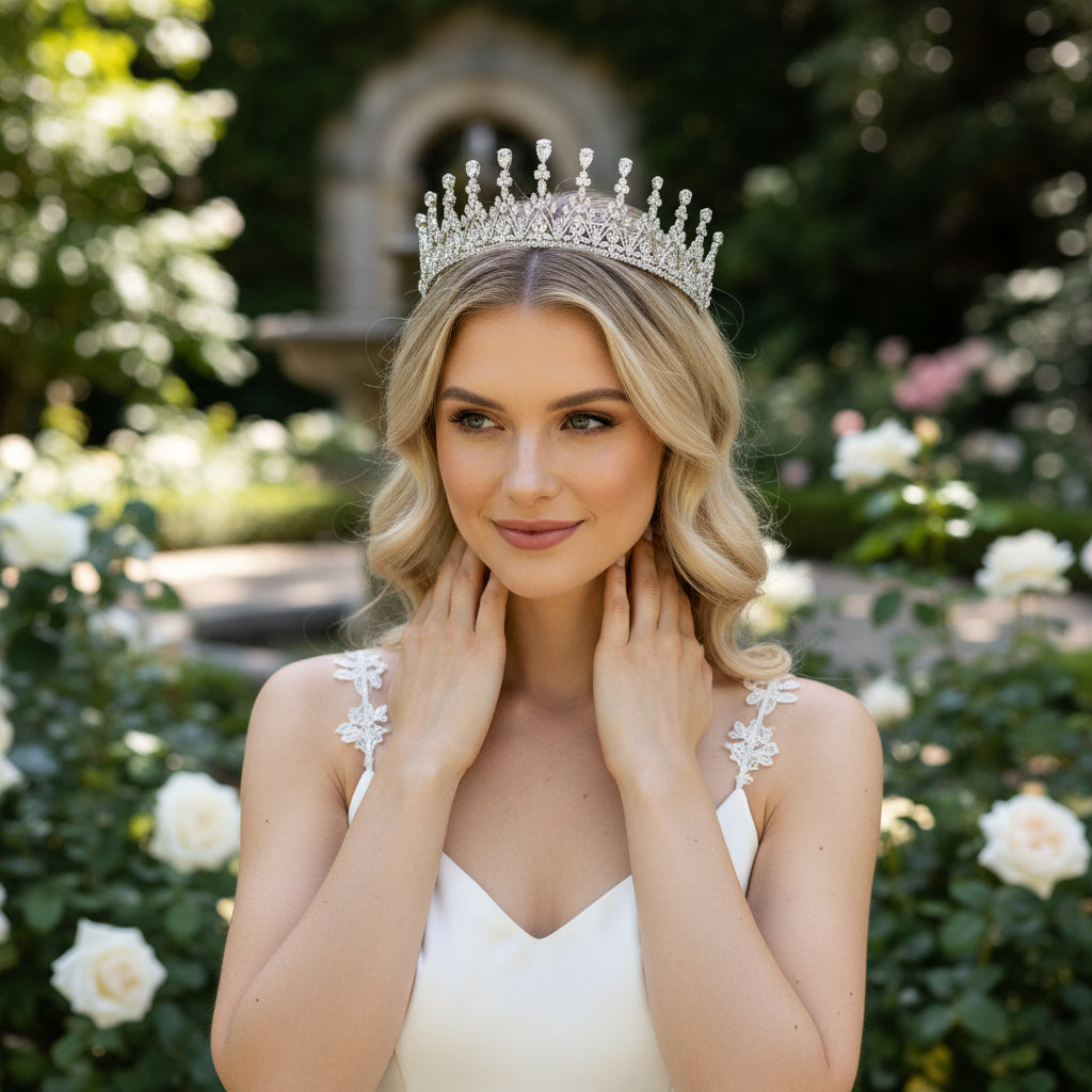 CUBIC ZIRCONIA COLLECTION - CRYSTAL RADIANCE TIARA - AHB40