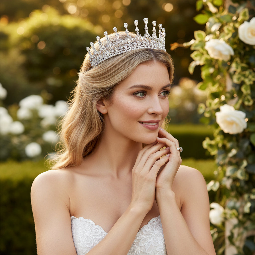 CUBIC ZIRCONIA COLLECTION - CRYSTAL RADIANCE TIARA - AHB40