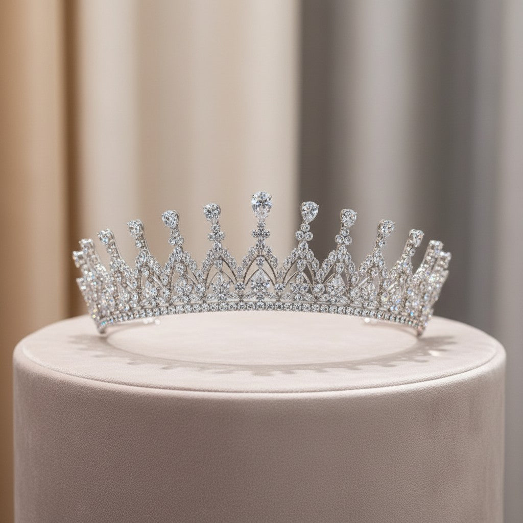 CUBIC ZIRCONIA COLLECTION - CRYSTAL RADIANCE TIARA - AHB40