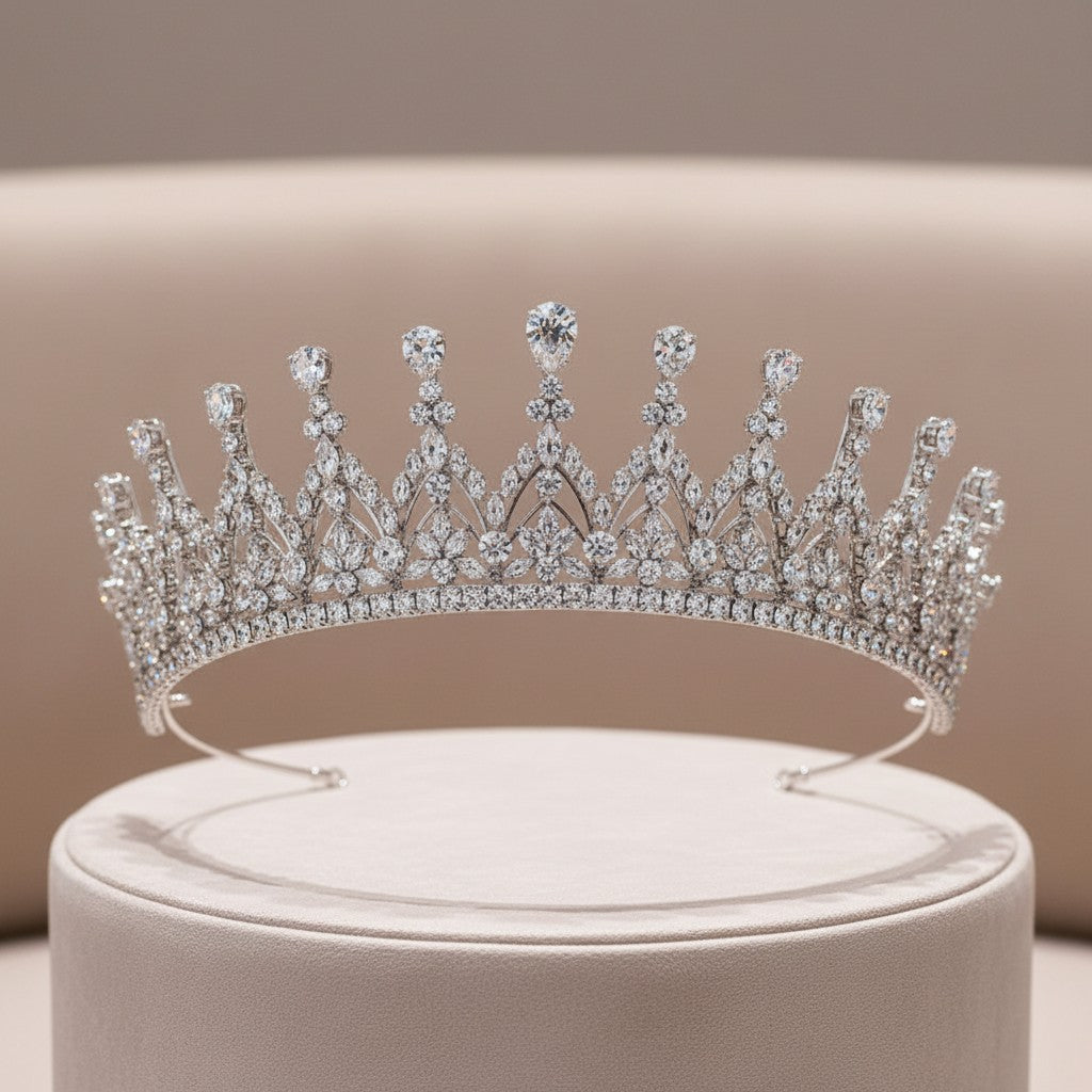 CUBIC ZIRCONIA COLLECTION - CRYSTAL RADIANCE TIARA - AHB40