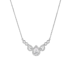 CUBIC ZIRCONIA COLLECTION - GRACEFUL NECKLACE -CZNK106 SILVER
