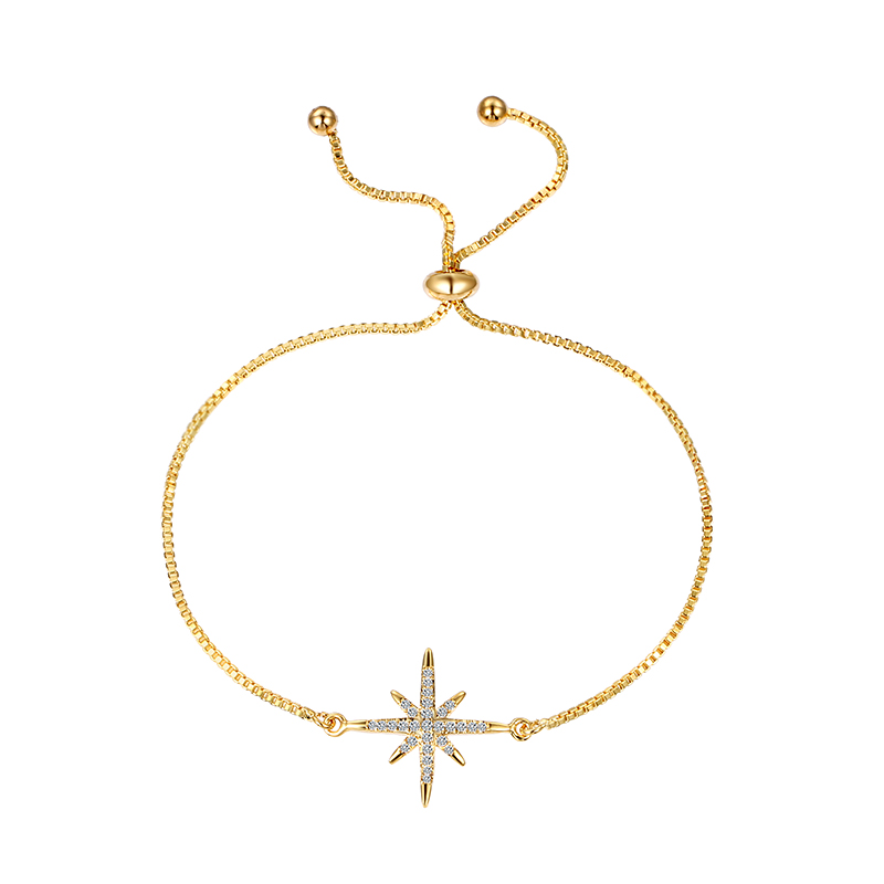 ATHENA COLLECTION - CRYSTAL SPARKLE STAR BRACELET - GOLD- BRA54
