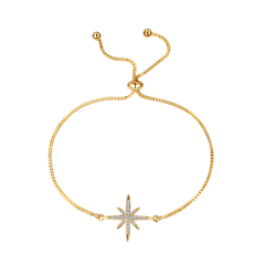 ATHENA COLLECTION - CRYSTAL SPARKLE STAR BRACELET - GOLD- BRA54