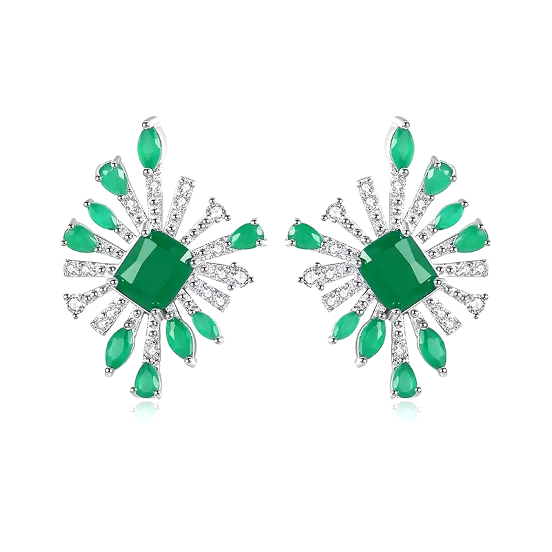 CUBIC ZIRCONIA COLLECTION - CRYSTAL ALLURE EARRINGS - CZER523 EMERALD