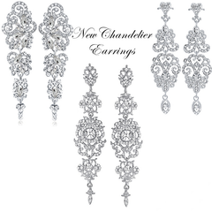 ATHENA COLLECTION - GLAMOUR CHANDELIER EARRINGS SET - SILVER