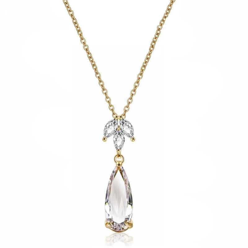 CUBIC ZIRCONIA COLLECTION - GLAM STARLET NECKLACE - CZNK112 (GOLD)