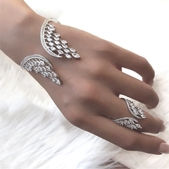 CUBIC ZIRCONIA COLLECTION - STARLET BANGLE SET - BRA-103 SILVER