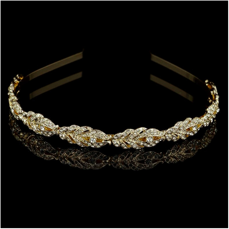 ATHENA COLLECTION - CRYSTAL HEADBAND - AHB24 GOLD