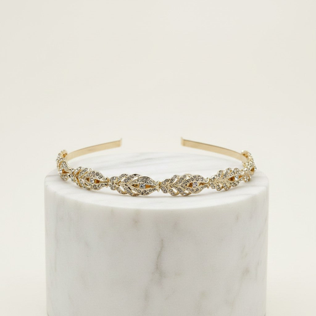 ATHENA COLLECTION - CRYSTAL HEADBAND - AHB24 GOLD