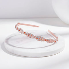 ATHENA COLLECTION - CRYSTAL HEADBAND - AHB-24 ROSE GOLD