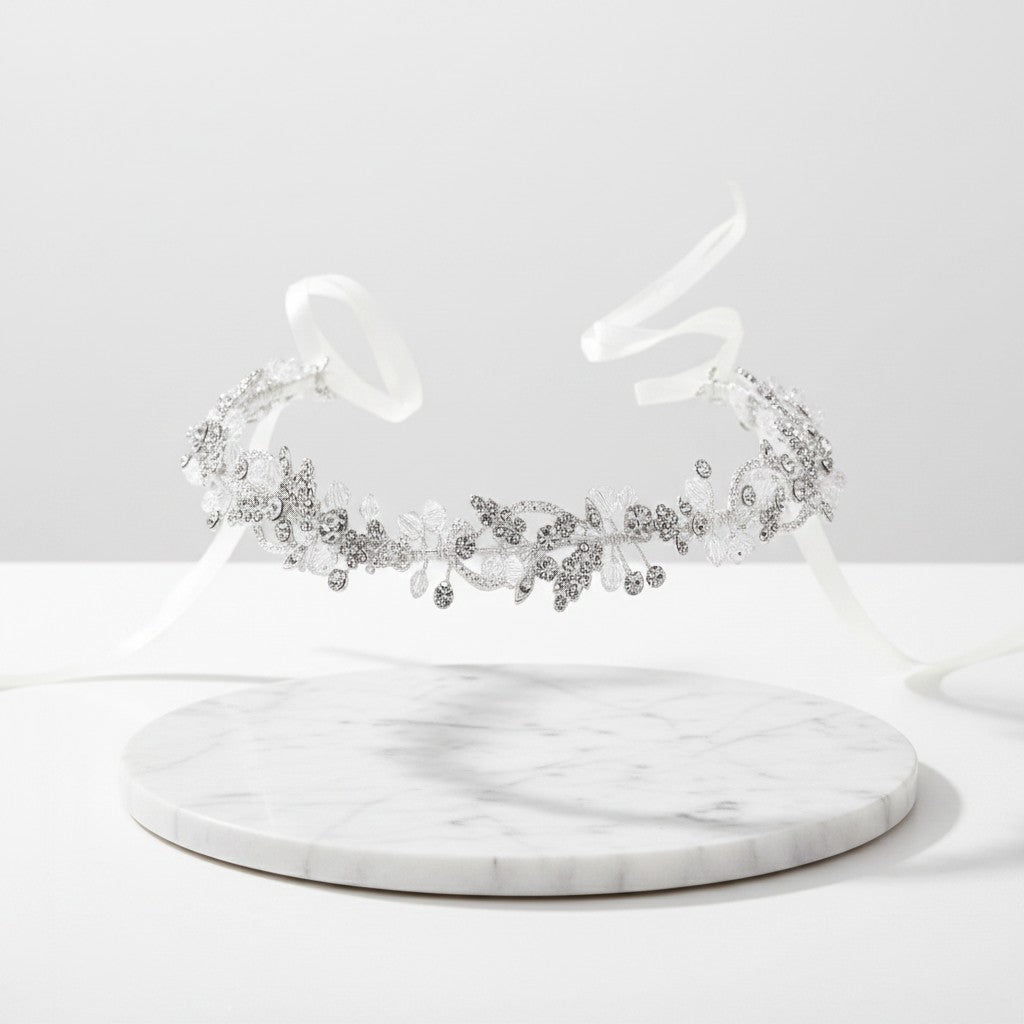 ATHENA COLLECTION - CRYSTAL SPARKLE VINE - SILVER HP181